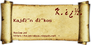 Kaján Ákos névjegykártya